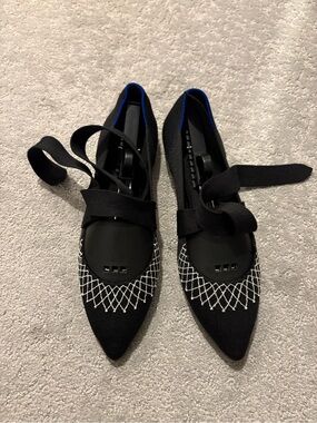 Rothy's Black Customized Mary Jane’s (RBG collar)